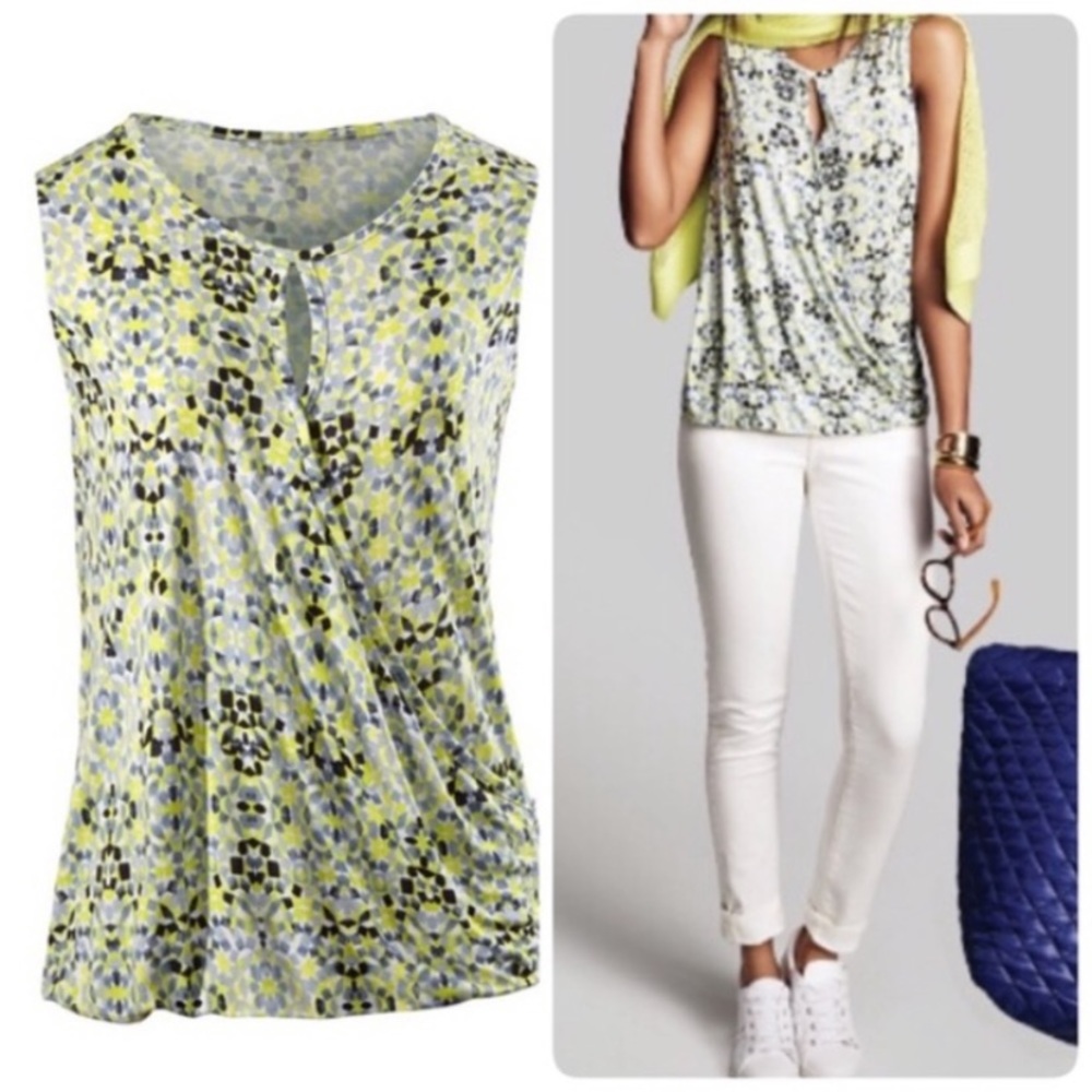 Cabi Scatter Print Key Hole Top #257 - image 2